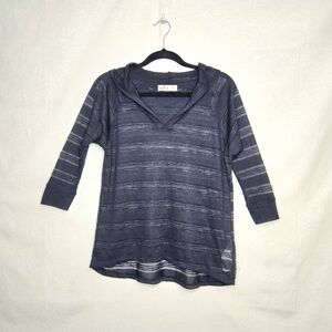 Hollister Sheer Hoodie. Navy Blue, Extra Small.